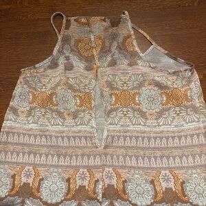 Forever 21 Floral Patterned Halter Top - Brown and Gray
